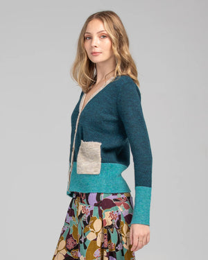 Poet Cardigan Blue/Aqua