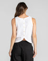 Rose Linen Top - White