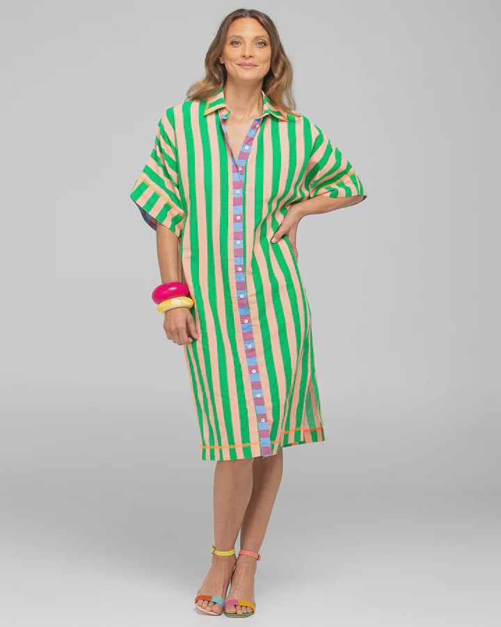 Maui Shirt Dress Capri Peach