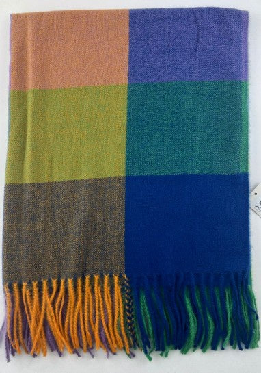 Plaid Shawl Wrap Check Rainbow