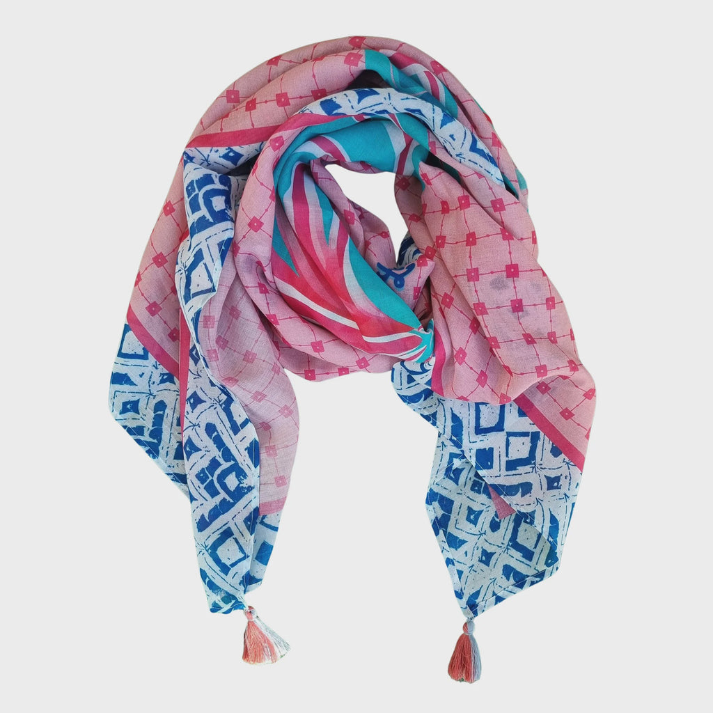 Zoda Pure Cotton Scarf Aqua