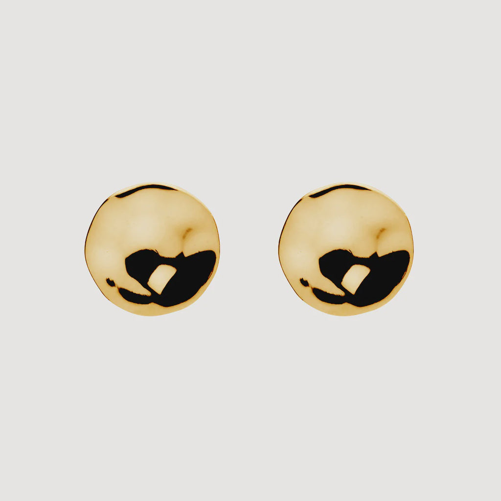 Double Beat Stud Earring Yellow