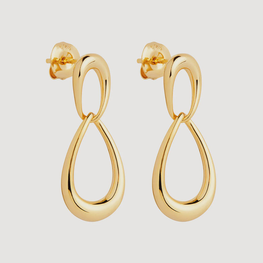 Vivante Yellow Gold Drops Grande Earrings