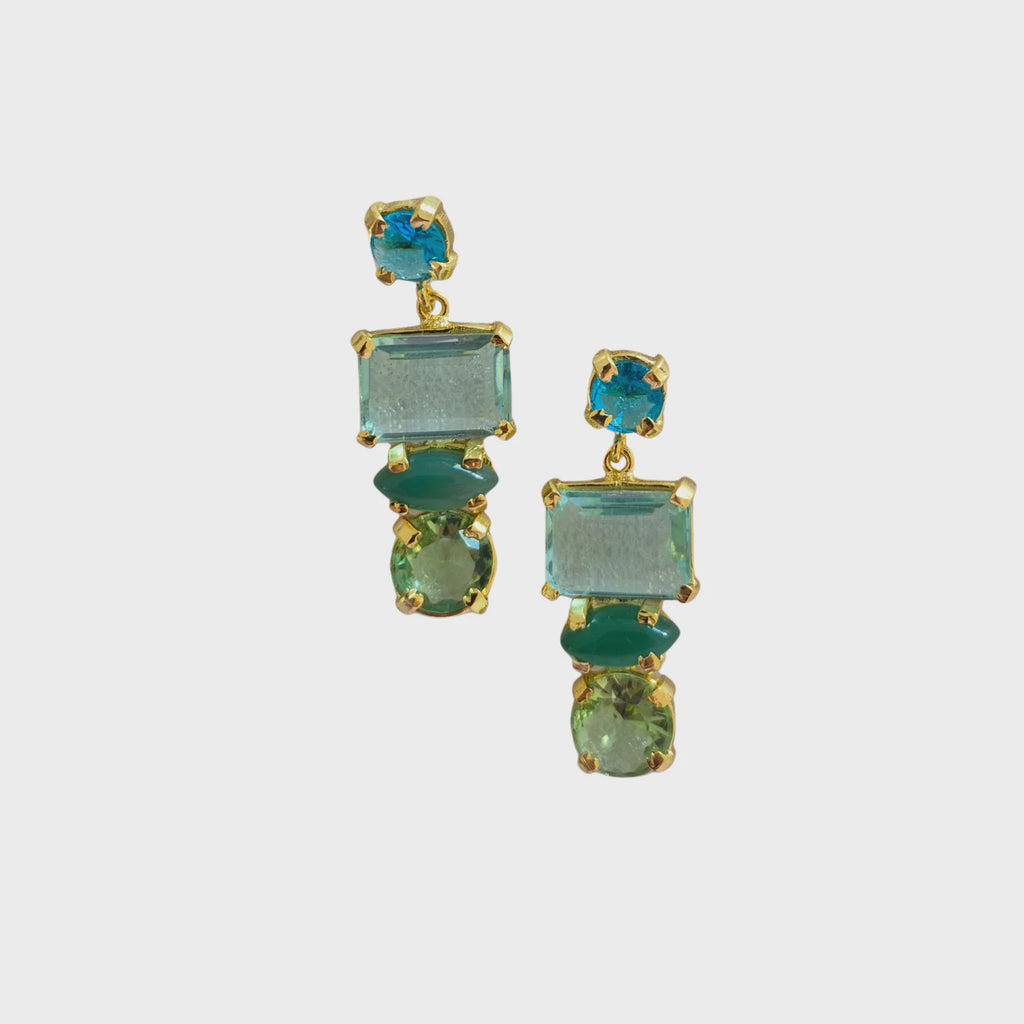 Aqua Gem Earrings