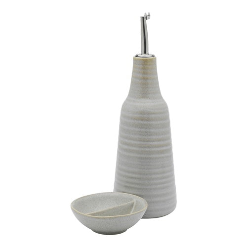 Ottawa Oil Bottle & Salt Dish Set Oyster