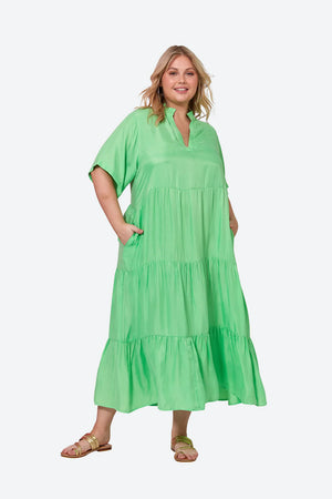 Elixir Tiered Dress Kiwi