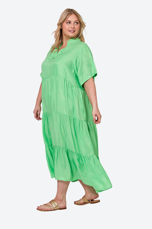 Elixir Tiered Dress Kiwi