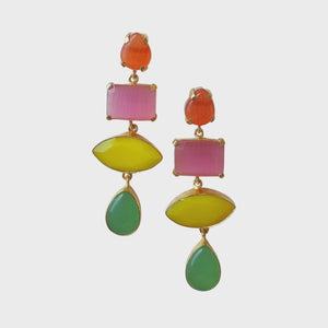 Lilith Natural Stone Earring Bright Multi