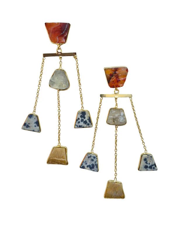 Natural Stone Chain Earring