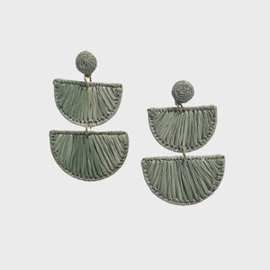 Raffia Drop Earring Green