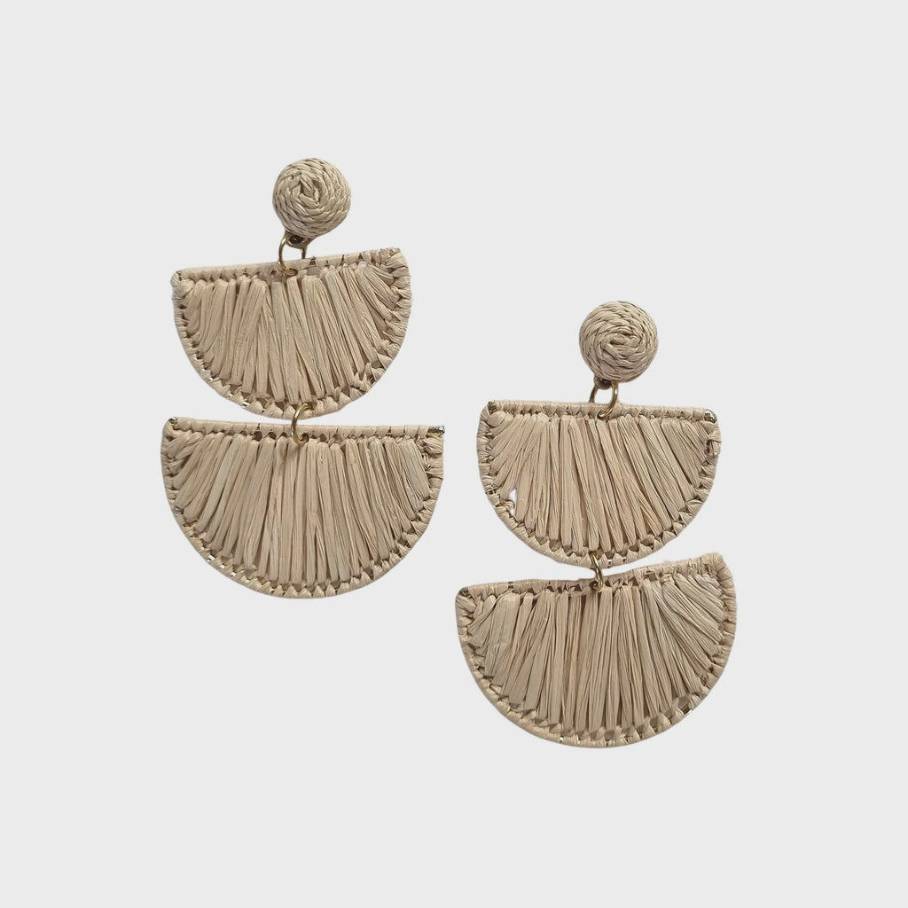 Raffia Drop Earring Natural