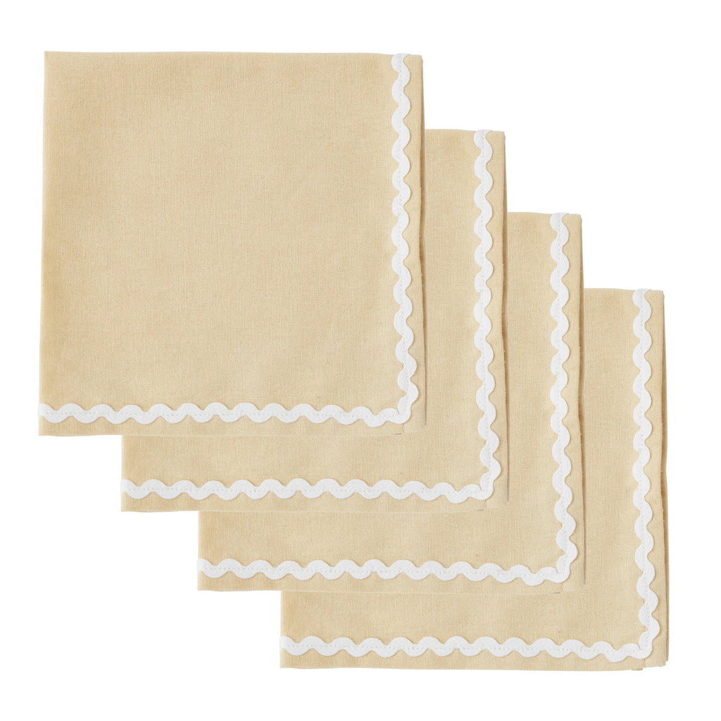 Orla S/4 Cotton Napkins Butter & Ivory