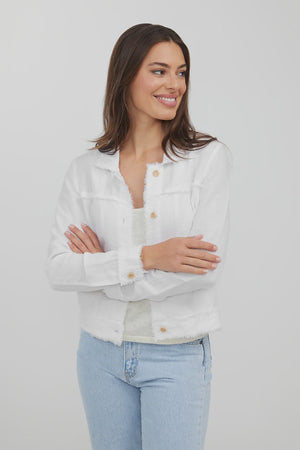 Bella Linen Jacket White