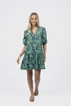 Fleur Smock Dress Mint Navy