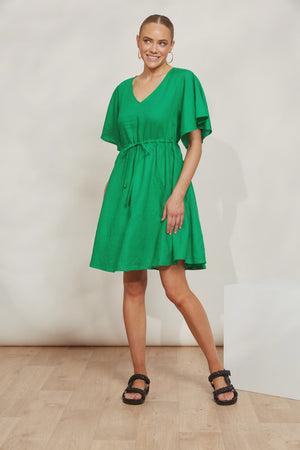 Halcyon Tie Dress Emerald