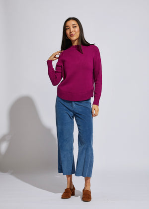 Chunky Cotton Jumper Claret