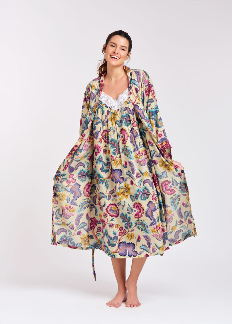 Arabella Dressing Gown Bright Floral