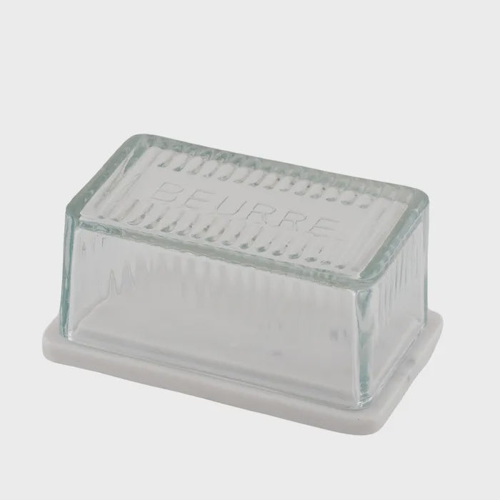 Mira Marble & Glass Butter Dish