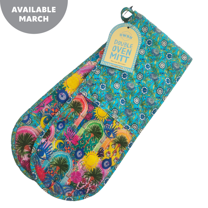 Printed Fabric Double Oven Mit