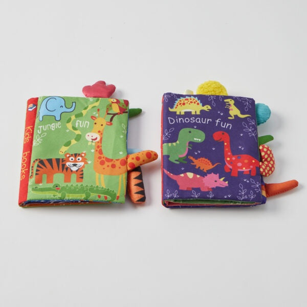 Jungle & Dinosaur Fun Fabric Books Asst