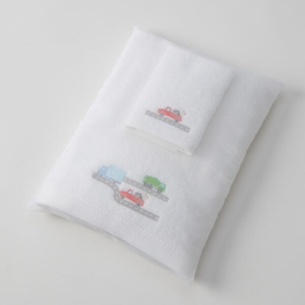 Trucking Along Bath Towel & Face Washer Set