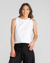 Rose Linen Top - White