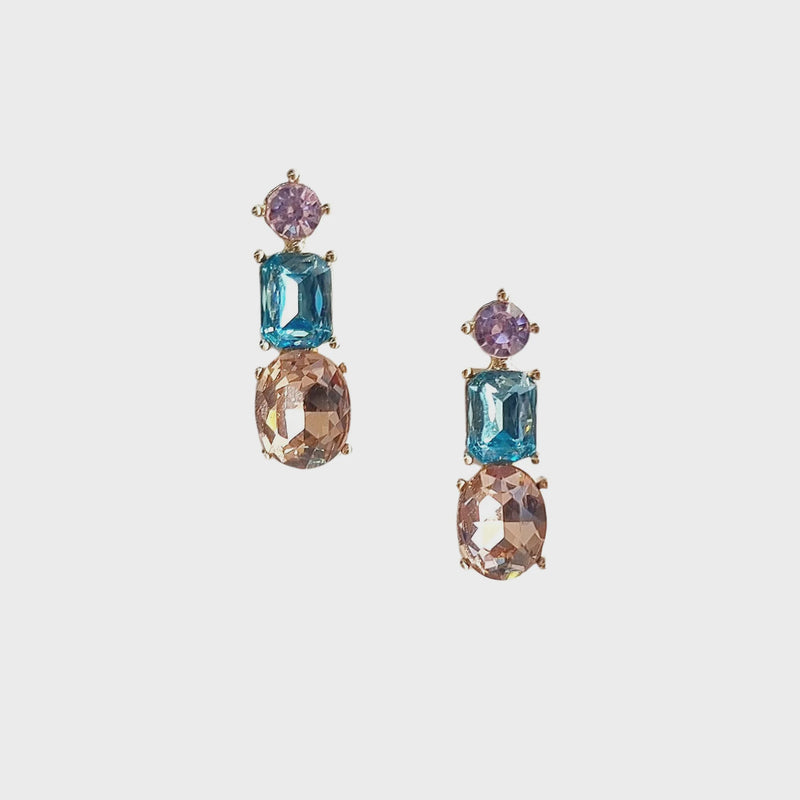 Marian Gem Earring Pink Blue