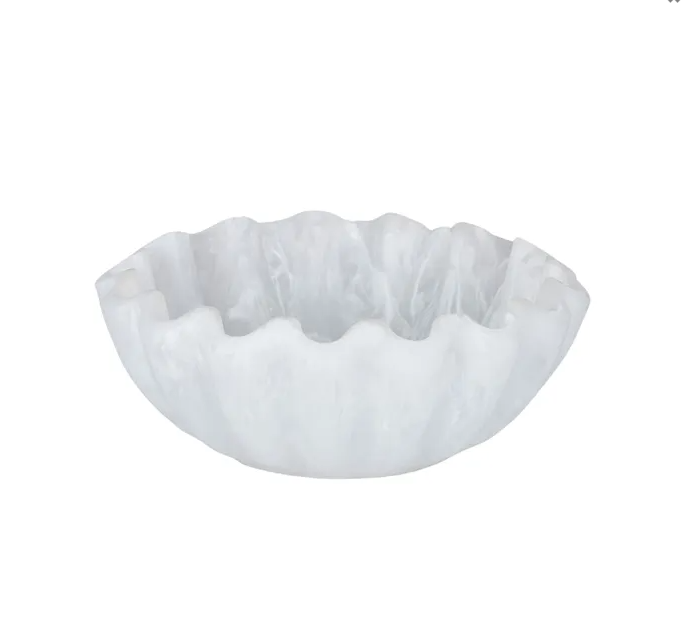 Merridy Resin Scallop Bowl / White