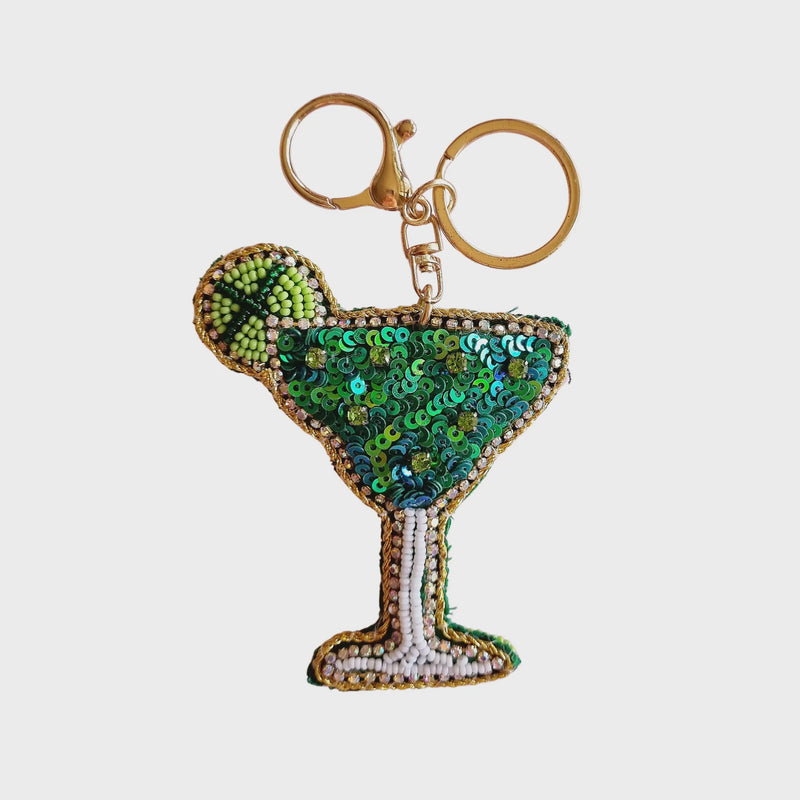 Beaded Cocktail Keychain