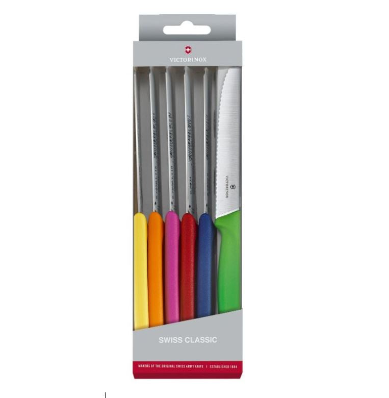 Victorinox Swiss Classic Knife Set of 6 Rainbow