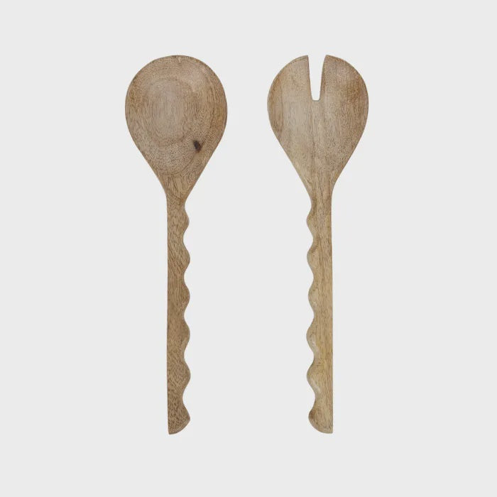 Turin S/2 Wood Salad Servers