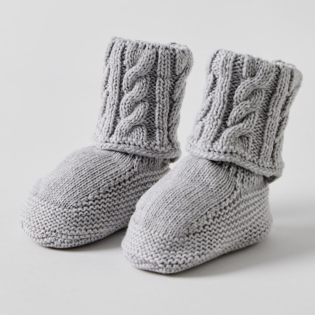 Cable knit Grey Booties