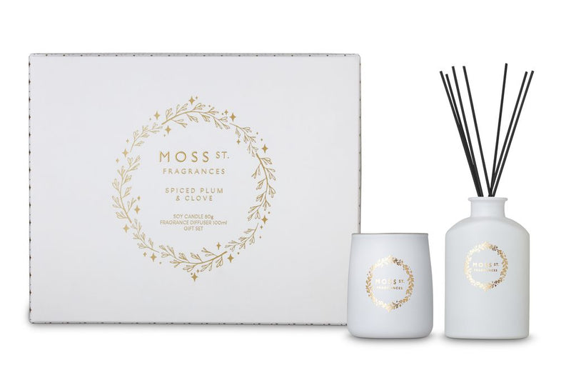 Spiced Plum & Clove Mini Candle & Diffuser Set
