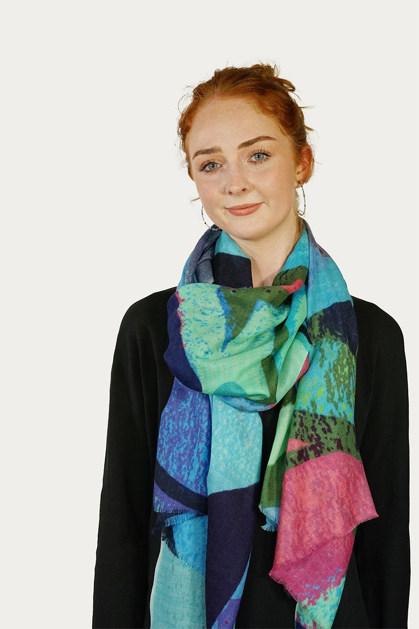 Wool Painted Triangles Scarf