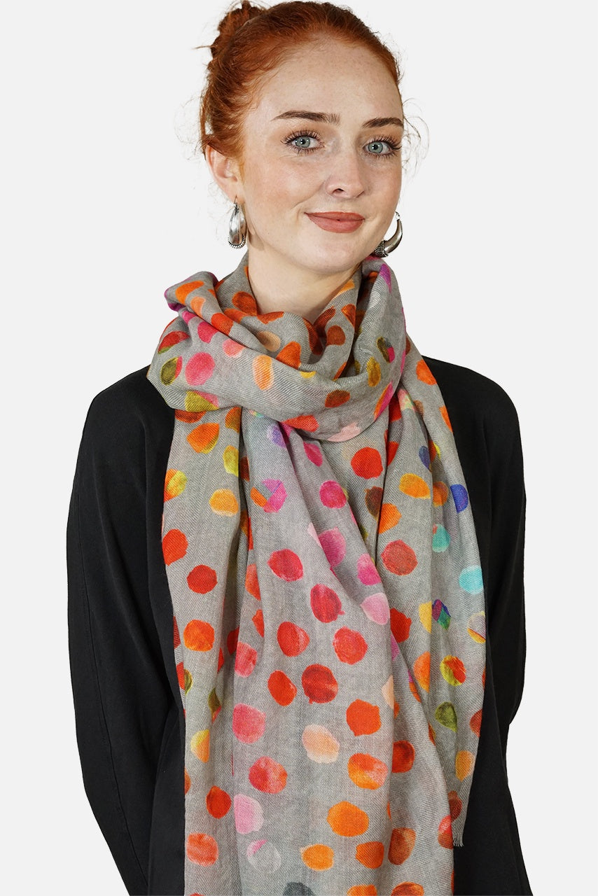 Wool Scattered Dots Scarf