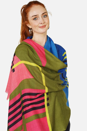 Wool Simple Geometry Shawl