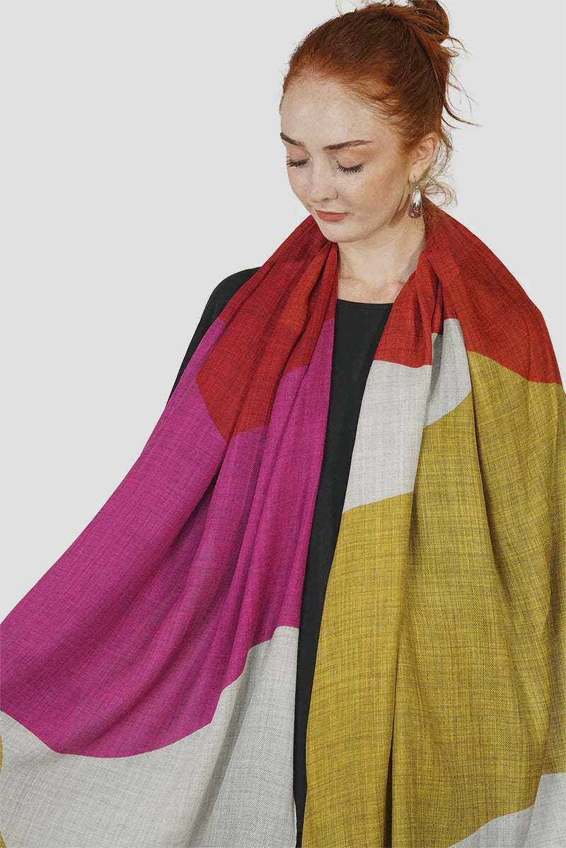 Wool Overlap Scarf Warm