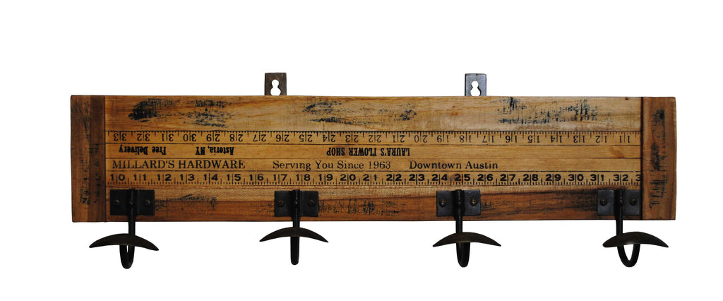 Yardstick 4 Hook Coat Rack