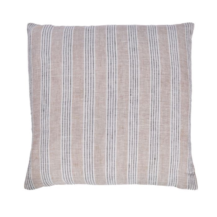 Stripe Linen Cushion / Grey & White