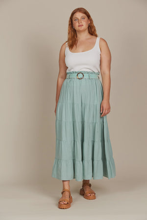 Amelie Maxi Skirt Seafoam