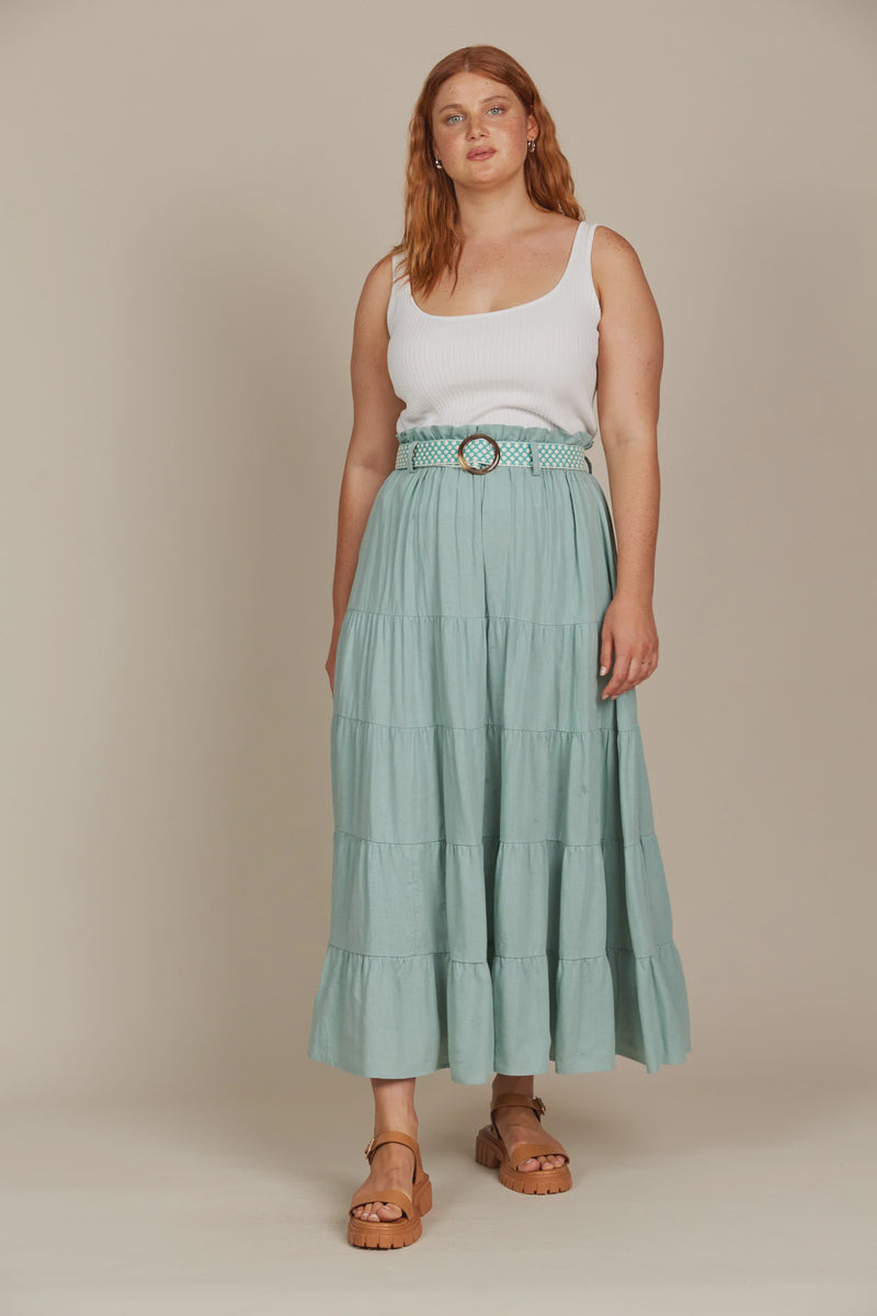 Amelie Maxi Skirt Seafoam