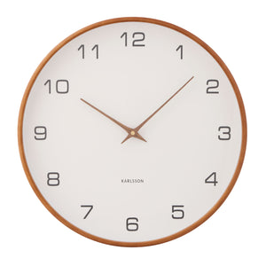 Acento Wall Clock White Walnut 40cm