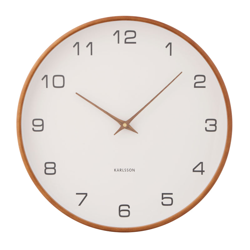 Acento Wall Clock White Walnut 40cm