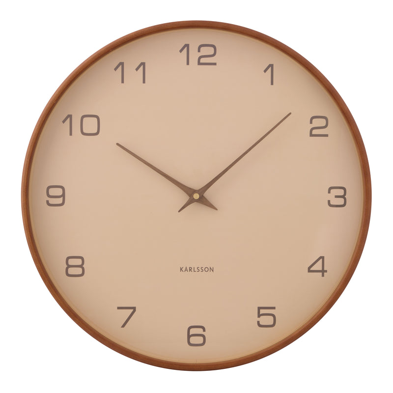 Acento Wall Clock Sand Walnut 40cm