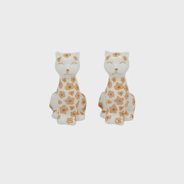 Cissy S/2 Ceramic Cat S&P Shakers