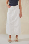 Dalton Denim Skirt White