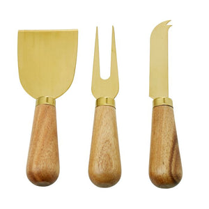 Acacia & Brass S/3 Cheese Knives