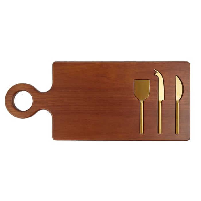 Cheese Board With S/3 Brass Knives