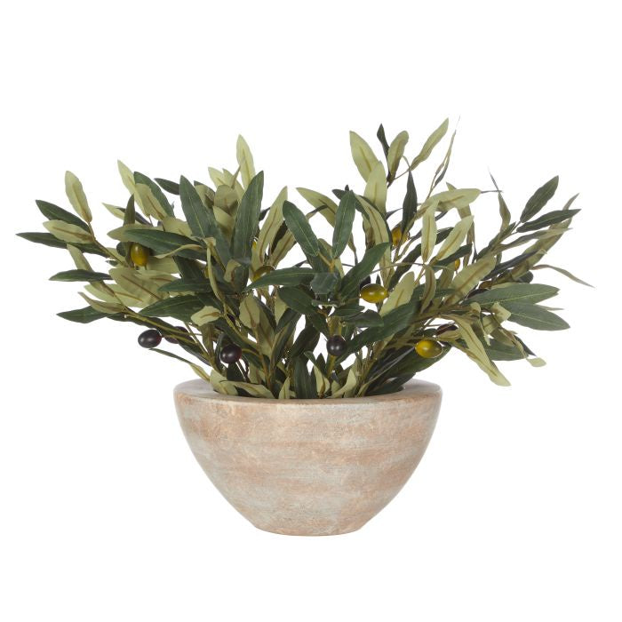 Olive Spray Earthenware Bowl 47cm