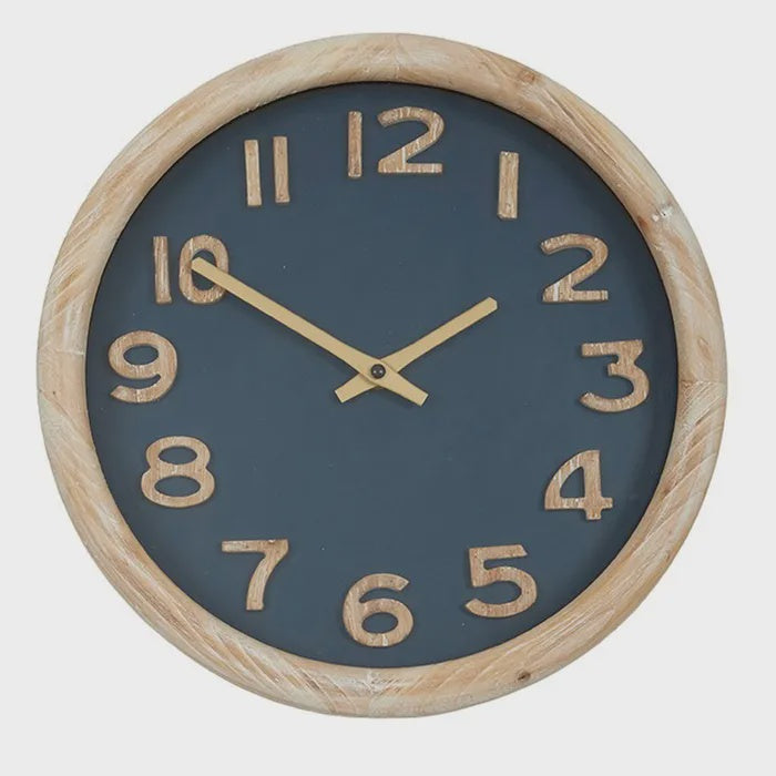 Cedric Wood Clock Navy 32.5cm